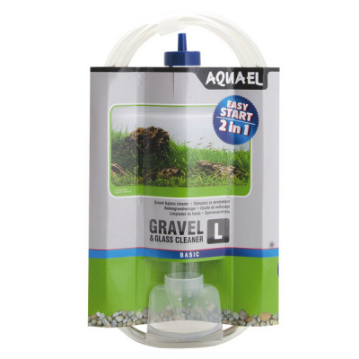 Грунтоочиститель для аквариума AQUAEL GRAVEL & GLASS CLEANER L (33 см) со скребком