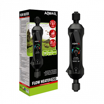 Нагреватель AQUAEL FLOW HEATER 500W для аквариума 300 - 1000 л, проточный (пластиковый, регулируемый